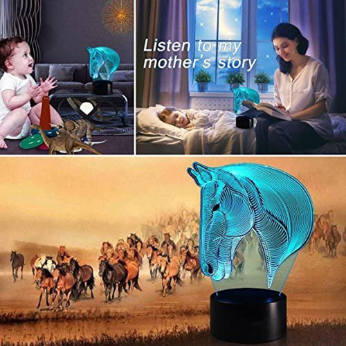 E Night Light Colorful Horse Optical Alucinations Home Dec