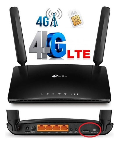 Imagen 2 de 7 de Router Tp-link Archer Mr600 Sim 4g + Cat6 Ac1200 300mbps