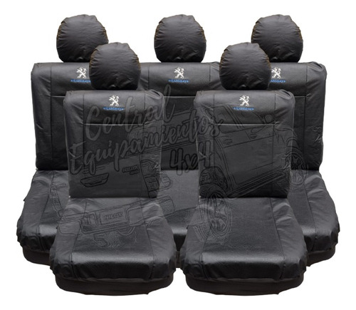 Fundas Cubre Asiento Eco Cuero Universal Con Logo Peugeot