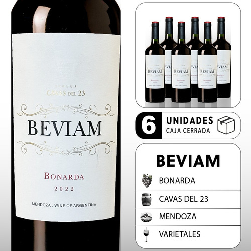 Beviam Bonarda 2022 X 6bot De 750cc