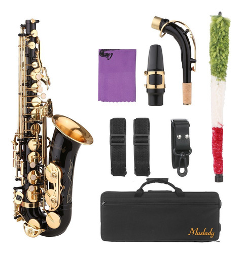 . Muslady Saxofón Negro Pintura E Flat Saxo For Principiante