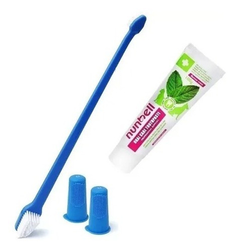 Kit Cepillo Higiene Bucal Crema Dental Mascotas / Mtc 