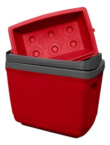 Caixa Térmica Plástica Com Vedação - 32 Litros Cor Vermelho