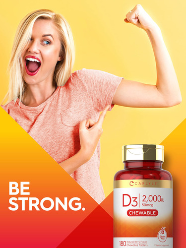 Suplemento Carlyle De Vitamina D3 Mastigável 2000 Ui (50mcg)
