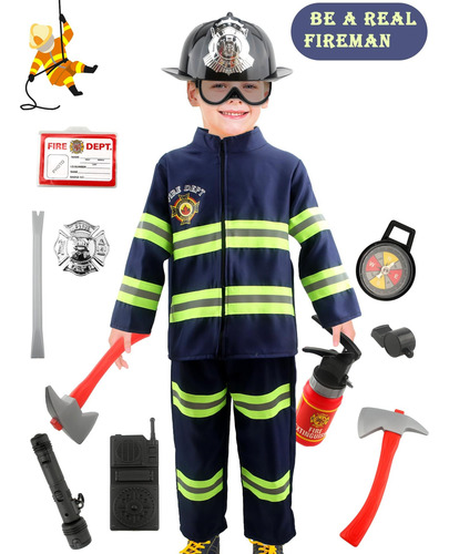13 Piezas Conjunto De Disfraz De Bombero Para Niños Disfraz