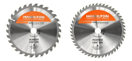 Disco Corte Sierra Circular 230mm 48 Dientes Hamilton Ss2348