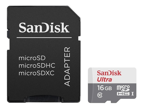 Tarjeta de memoria SanDisk SDSQUNS-016G-GN3MA Ultra con adaptador SD 16GB