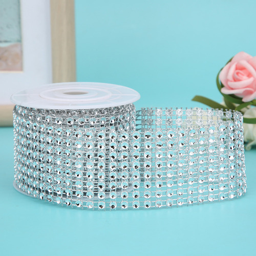 Cinta Plateada De Diamantes De Imitación For Decoración