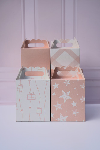 Cajita Cubo/tiendita Pastel-candy Bar-souvenirs-9*9*11-x 30 Naranja Liso