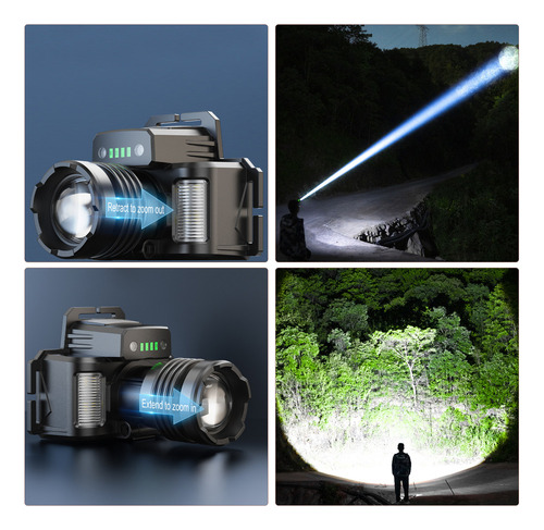 Faro Led: Sensor De Movimiento, Recargable Por Usb, Con Zoom