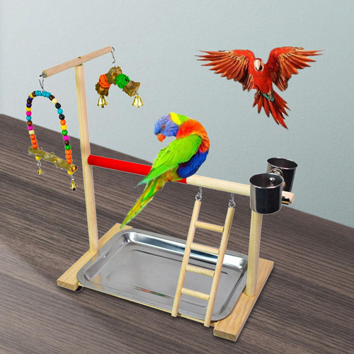 Soporte De Percha De Loro De Madera Fácil De Instalar