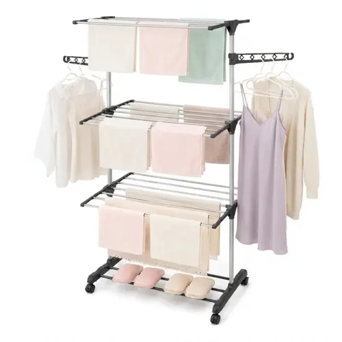 Vxp Mart Varal De Chão Roupa 3 Andares Retrátil Dobrável Resistente