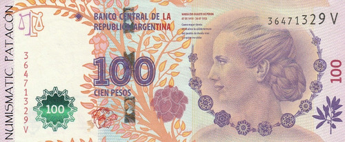Billete 100 Pesos Evita Perón Serie V Vanoli Boudou - 4328