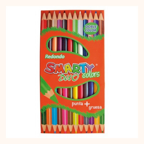 Lápices Doble Color 12 X 24 Redondos Smarty Pack C/5