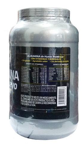 Imagen 5 de 5 de Albumina De Huevo (natural 1200 Gr) Prowinner
