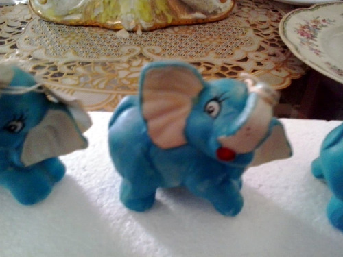 Ceramica Mini Elefante 9*7 Cms Set De Tres