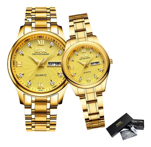 comprar Relojes Pareja Opk Cuarzo Con Calendario Clásico, 2 Un