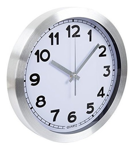 Everyday Home Marcas Gameroom Aluminio Cepillado 12pLG Reloj