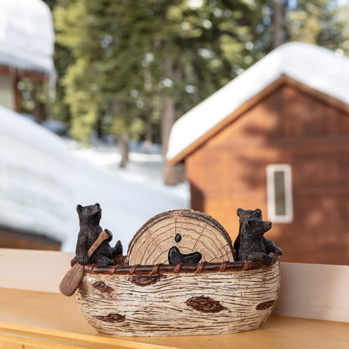 Juego De Posavasos De Oso De 6 Posavasos Rústicos De Tamaño