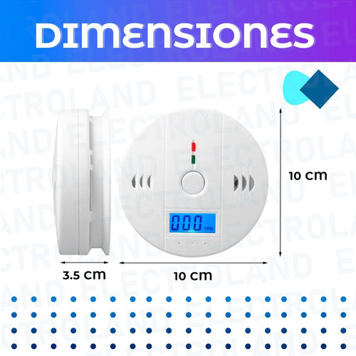 Imagen 3 de 10 de Detector Alarma De Monóxido De Carbono Digital Autónomo