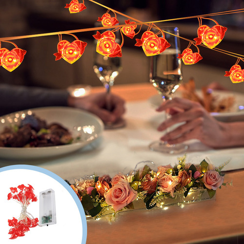 Cadena De Luces Led En Forma De Corazón Para Decoración Del