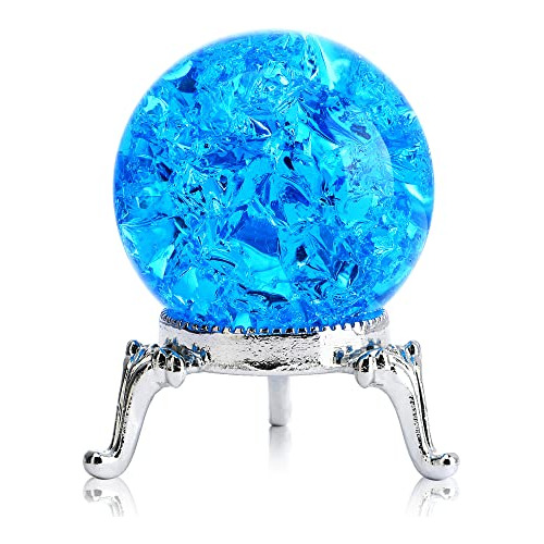H Pulsera De Hielo De 40 Mm De Cristal De Vidrio Azul Wj4ti