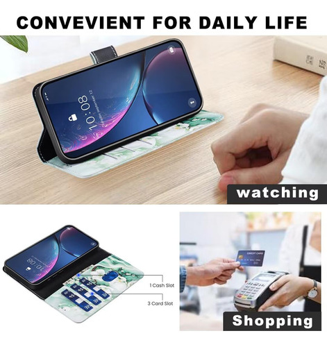 Funda De Teléfono Tipo Cartera Para Honor X8c, Funda De Piel Sintética Con Función Atril, Ranuras Para Tarjetas, Cierre Magnético, Elegante Flor Y Mar