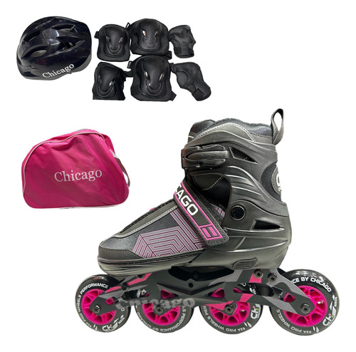 Patines En Línea Chicago Ajustables . Kit Completo. Envío