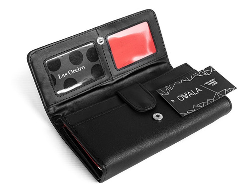 Imagen 4 de 7 de Billetera Mujer Cuero Ecologico Fichero Tachas Las Oreiro