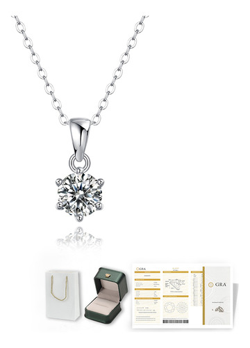 Collar De Plata S925 Con Mossanite Regalo De Aniversario Para Mujer Dijes Elegantes De Plata Estilo Parejas Joyería De Lujo Moderado