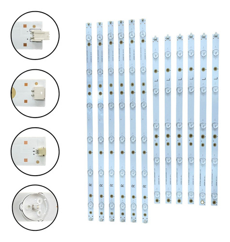 Dt Kit 12 Barras De Led Le50d1452 Le49f1461 Novo