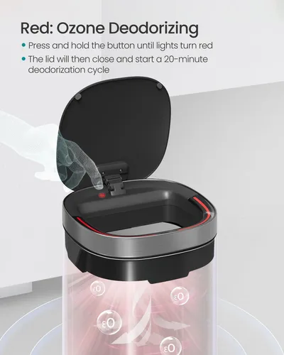 Songmics Bote De Basura Automático 49 L Acero Inoxidable Mmg