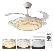 Comprar Ventilador De Techo Modernos De 48 Pulgadas, Ventilador De Techo Retráctil Con Luz Led Y Control Remoto,ventilador De 3 Aspas Con Motor Dc Silencioso Y Reversible, Luz Led Regulable+6 Velocidades