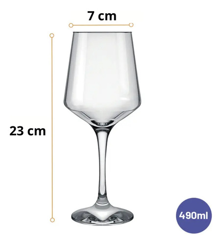 Copa Copón Brunello Vidrio Nadir 490ml X12 Vino Degustación Transparente