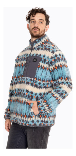 Polar Hombre Sherpa Quarter Print Oliva Merrell