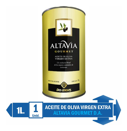 Aceite De Oliva Extra Virgen Altavia Gourmet En Lata X 1 L