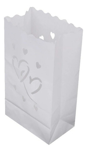 Bolsas Luminarias Decorativas Para Vela Decoración Fiestas Color Blanco