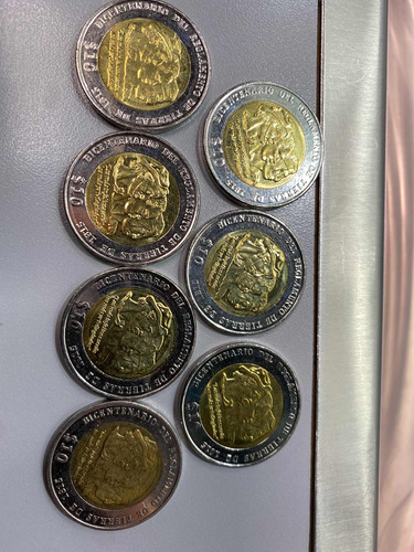 7 Monedas De $10 Bicentenario