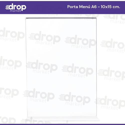 Porta Menú Acrílico 10x15 A6 Restaurante Qr Hoja X 10 U.