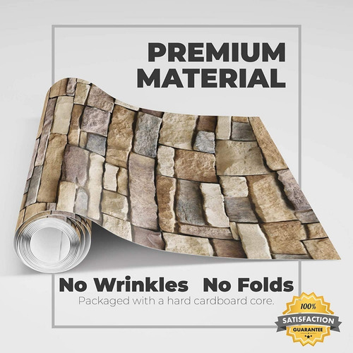 Imagen 2 de 9 de Papel Tapiz Premium Piedra Laja Autoadherible 10 Mts X 45 Cm