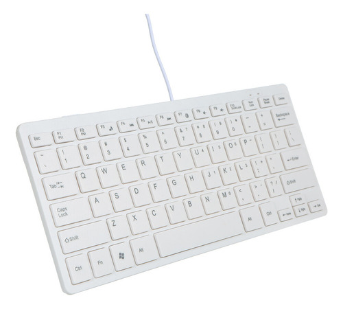 - Mini Teclado Pequeno Com Fio Branco