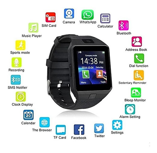 Smart Watch Reloj Celular Camara Chip Sd Bluetooth Tactil*