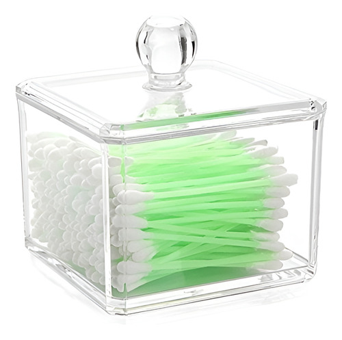 Richboom Clear Acrylic Q-tips Esponjas De Algodón Soporte De