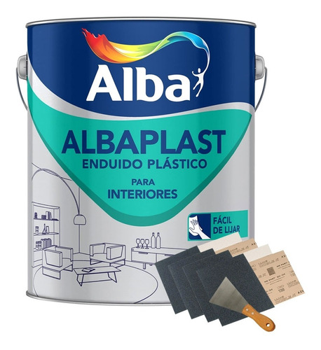 Combo Albaplast Enduido Plast Int 20 Kg + Kit Aplicacion