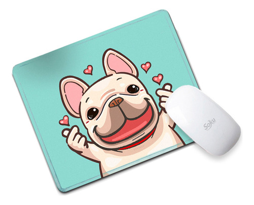 Tapete Raton Alfombrilla Mouse Pad Moda Kawai Antideslizante Color Verde-Perro