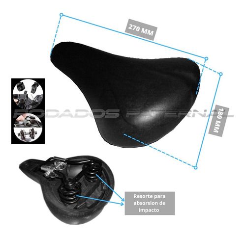 Imagen 2 de 6 de Asiento Para Bicicleta Con Resortes Comodo Para Mtb Urbano