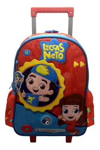Imagem 2 de 10 de Mochila Rodinhas + Lancheira + Estojo - Luccas Neto Original