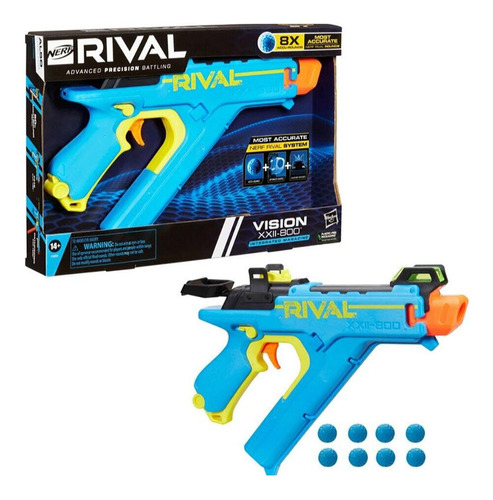 Lanzador Nerf Rival Vision Xxii-800 Blaster 8 Dardos Nerf