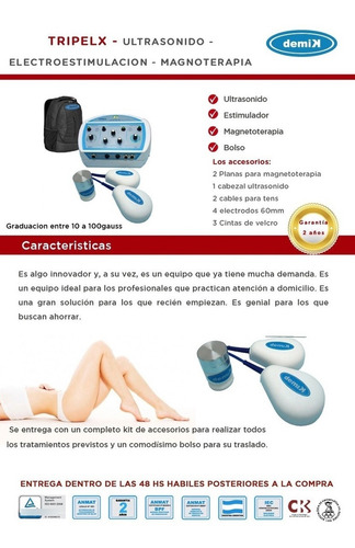 Imagen 7 de 10 de Equipo Triplex Ultrasonido Demik Magnetoterapia Envio Gratis
