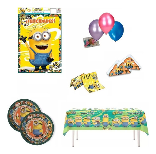 Combo De Cumple Años Para 10 Chicos - Minions